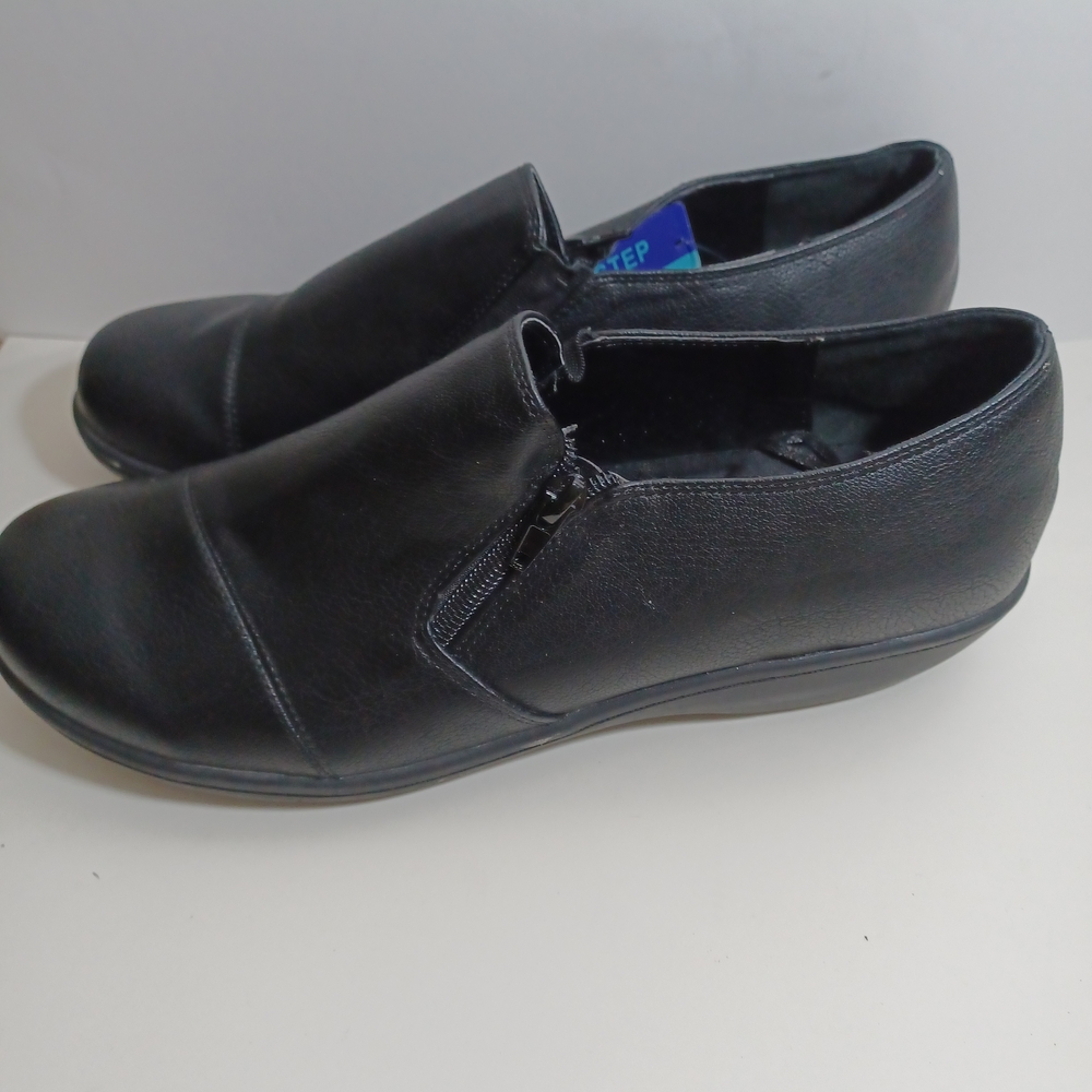 Flex Step Womens Side Zip Black Work/Causal Shoes Man Made 11W